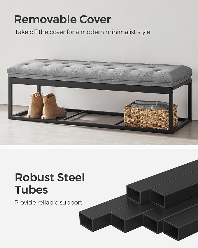SONGMICS Storage Ottoman Bench, Foot Rest - Image 4