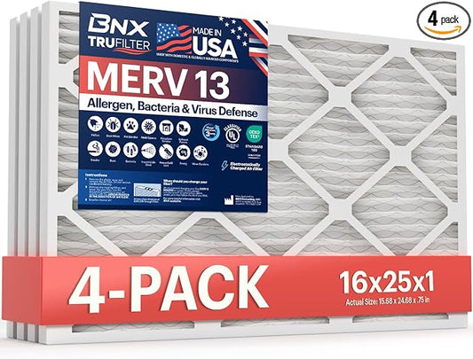 BNX TruFilter 16x25x1 Air Filter MERV 13 by BNX