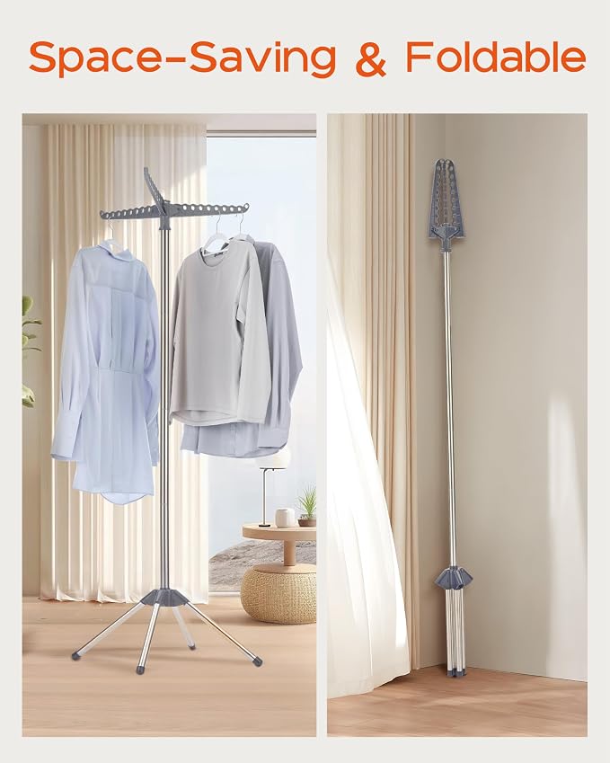 Clothes Drying Rack Foldable, 59 inch Tripod Laundry Drying Rack Indoor - Image 3