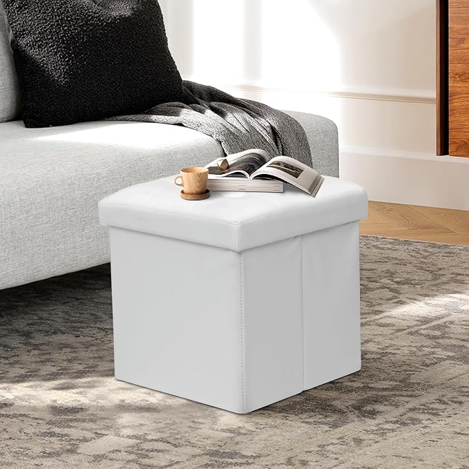 Athena Collection 15" Storage Ottoman Bench Folding Bench - Image 2