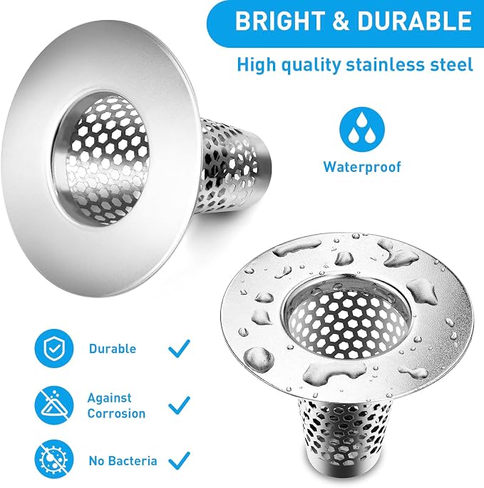 2PCS Bathroom Sink Drain Strainers, Drainer Filter, Fit - Image 5