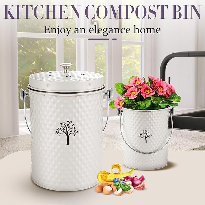 AOSION Countertop Compost Bin Kitchen, Odorless Indoor Compost Bin - Image 4