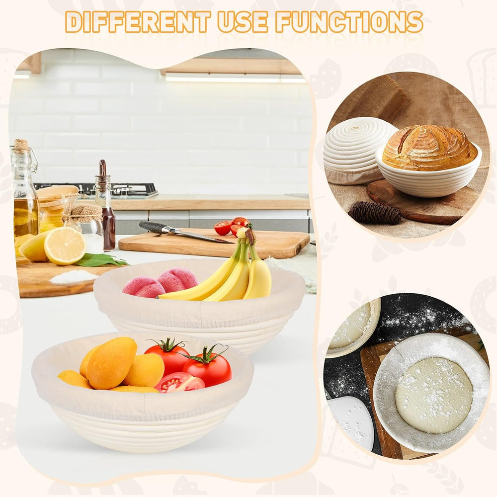 20Pack Banneton Bread Proofing Basket,Round Banneton Basket With Liner Round ...