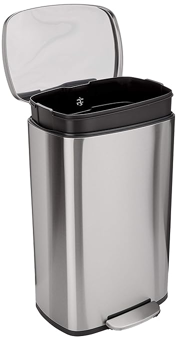 Amazon Basics Smudge Resistant Rectangular Trash Can by AmazonBasics