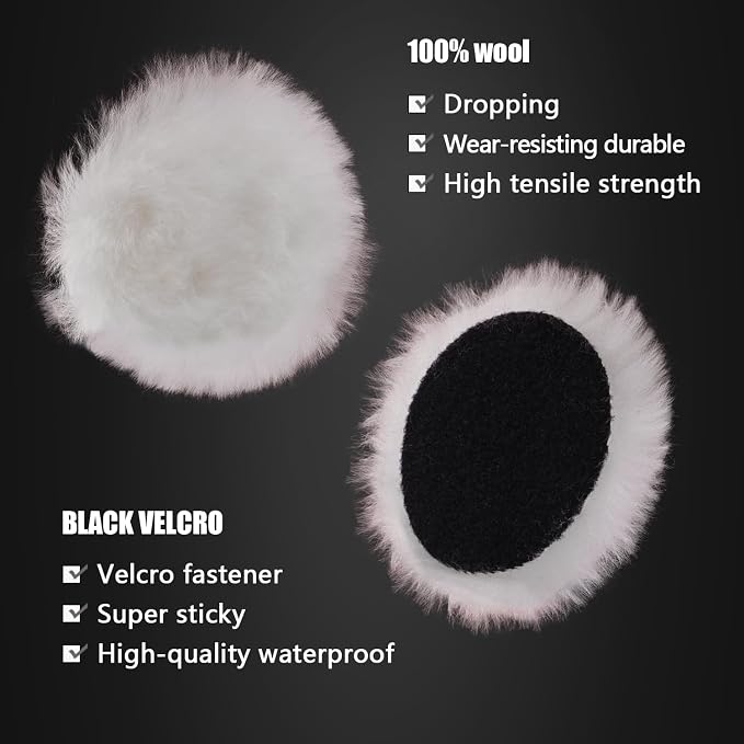 Wool Buffing Polishing Pad, SPTA 3 Inch Lambwool Wool Buffing polishing Pads - Image 6