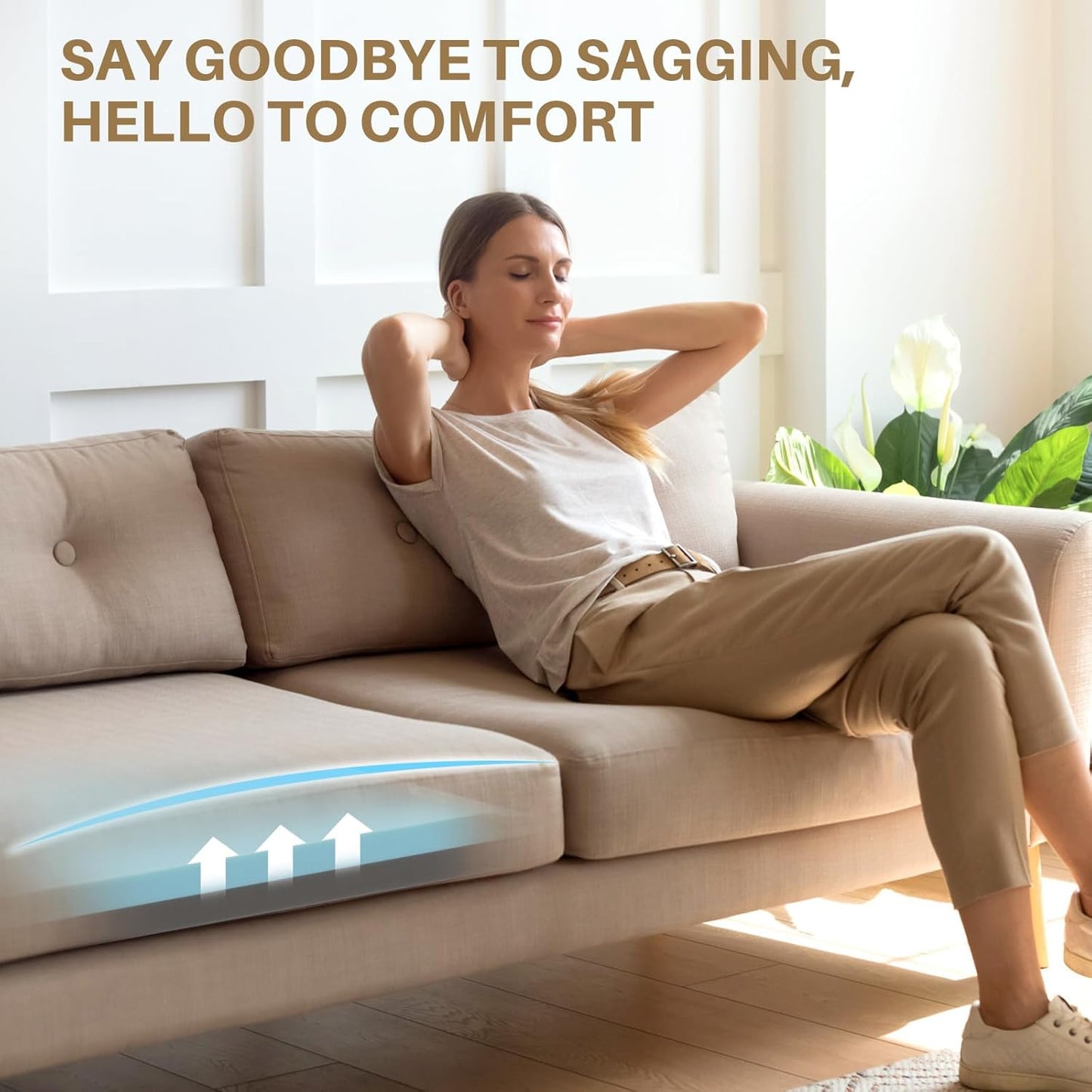 Couch Cushion Support for Sagging Cushions 24''x24'', Two in One Sofa Cushion Support to Repair Sagging Seats, Lift Saggy Seats, Extend Couch's Life, Blue & Grey 1PC