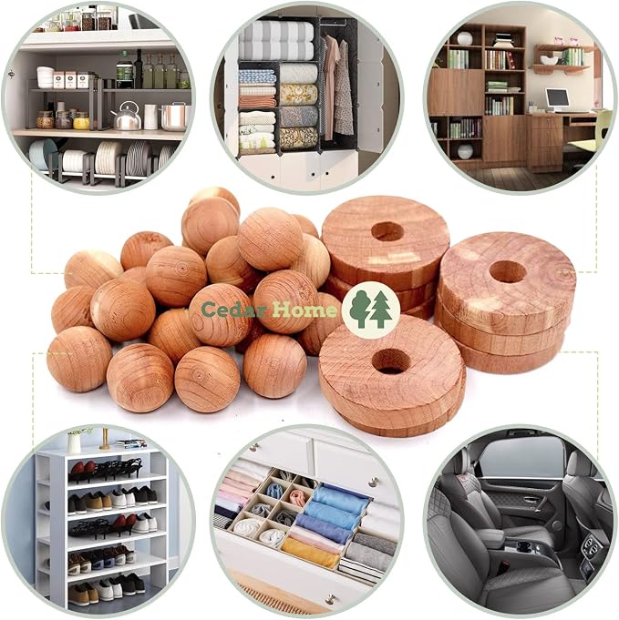 Cedar Blocks for Clothes Storage | Cedar Balls & Rings | Dresser Drawer - Image 5