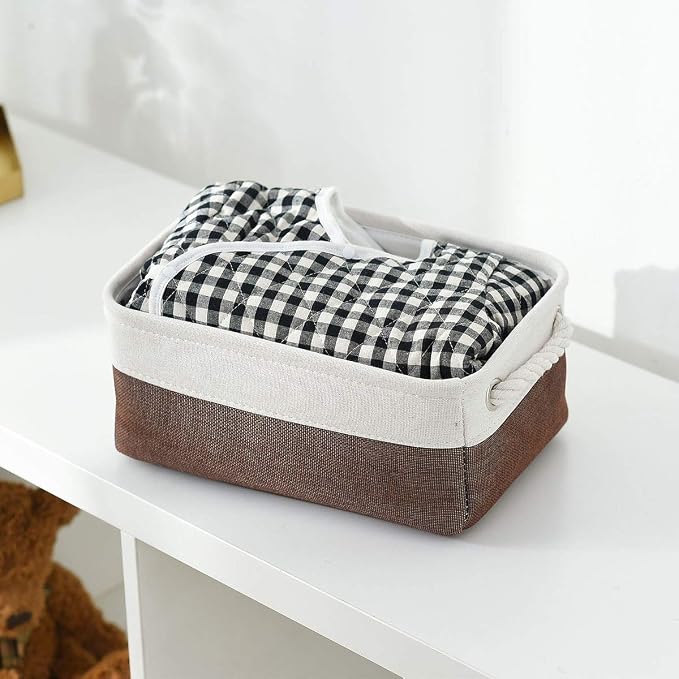 Small Storage Baskets for Shelves, Fabric Storage Baskets for Closet, - Image 6