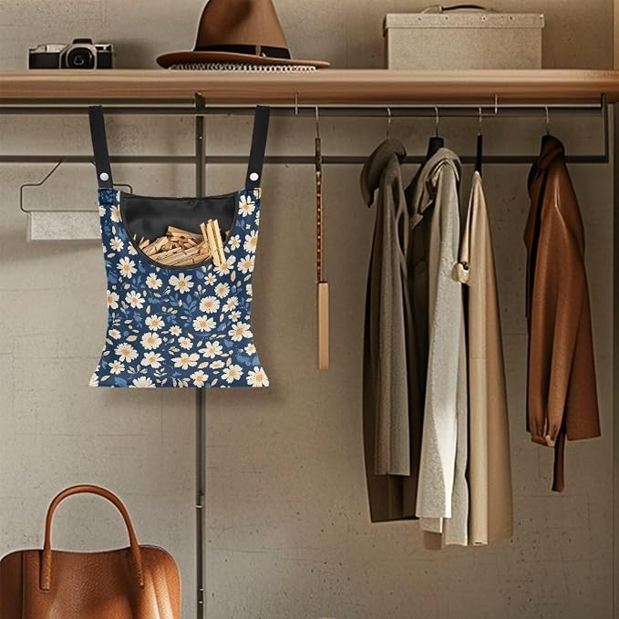 Clothes Pin Hanging Bag with Big Opening Storage Clothes Pins & Mini Clothespins - Image 4