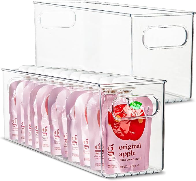 Plastic Food Storage 2 Pack Clear Container Bin by primebox