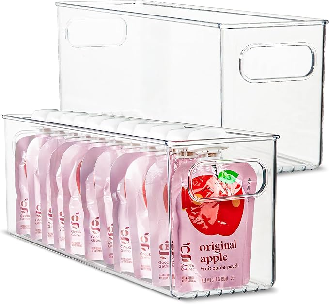 Plastic Food Storage 2 Pack Clear Container Bin by primebox