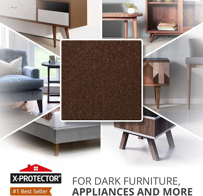 24 Heavy-Duty Felt Furniture Pads 1.5” 1/4” Thick X-Protector! Square Felt Pads - Image 2