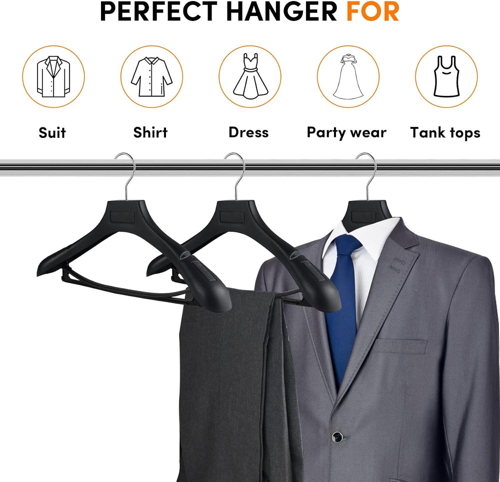 DEDU Suit Hangers for Men 20 Pack, Coat Hangers Non Slip Width 17.7", Bl...