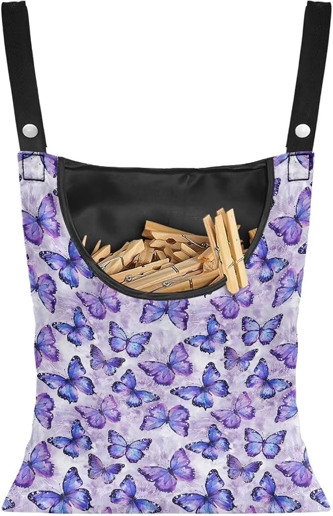 Butterfly Purple Clothespin Bag by Unknown