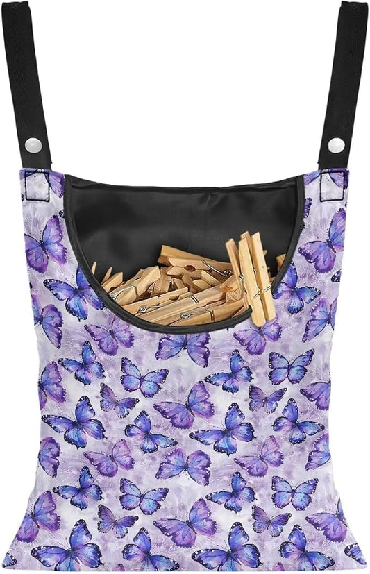 Butterfly Purple Clothespin Bag by Unknown