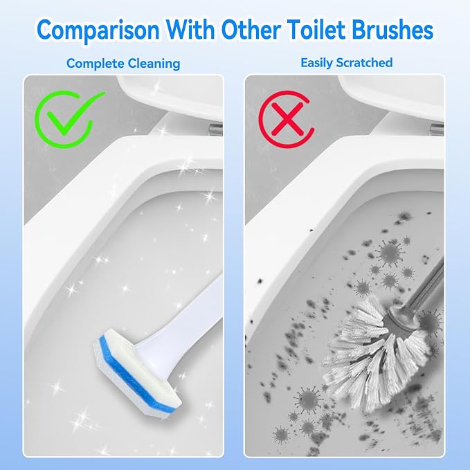 Aimery 100 Counts Blue Disposable Toilet Bowl Cleaning Wand Refills Compatible - Image 8