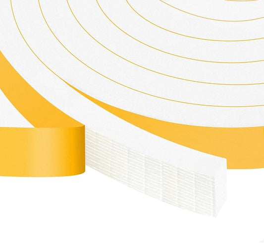 White Foam Insulation Tape, Strong Adhesive Weather Stripping Door Seal by Trisiki