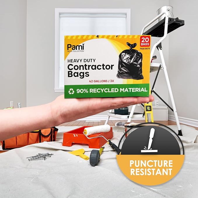 PAMI Heavy Duty 42 Gallon Contractor Garbage Bags, Tear Resistant Construction - Image 4