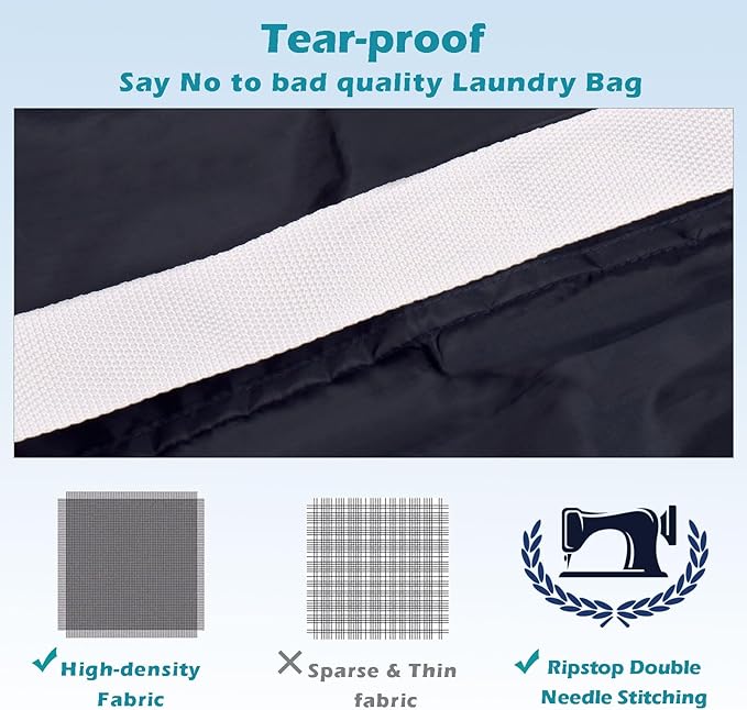 Heavy Duty Laundry Bag 2 Pack XL Nylon Laundry Bags - Image 3