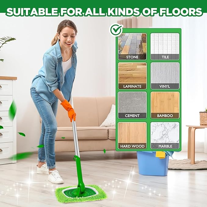 Reusable Microfiber Mop Pads Washable Wet Pads Compatible - Image 5