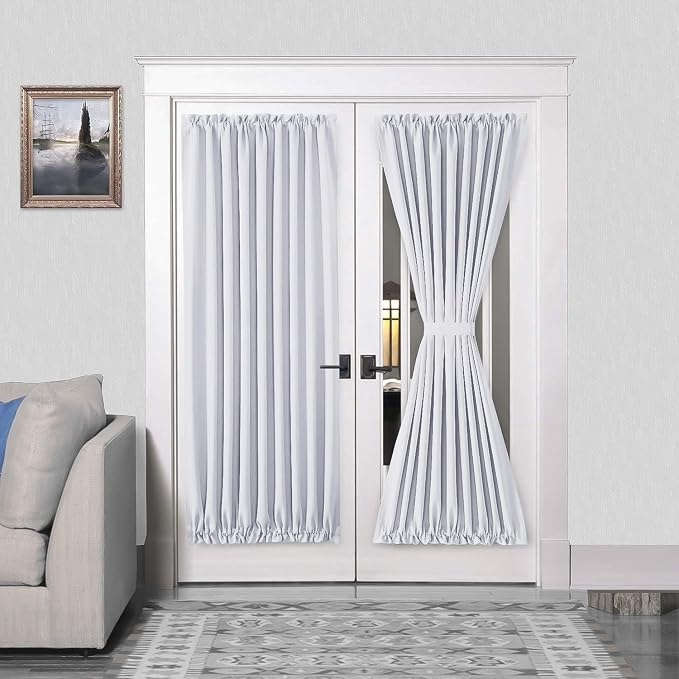 DWCN French Door Curtains – Rod Pocket Thermal Blackout Curtain by DWCN