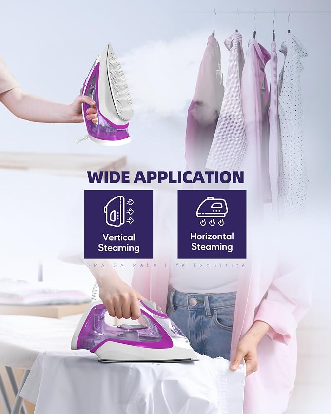 Steam Iron for Clothes, 1750W Iron - Image 8