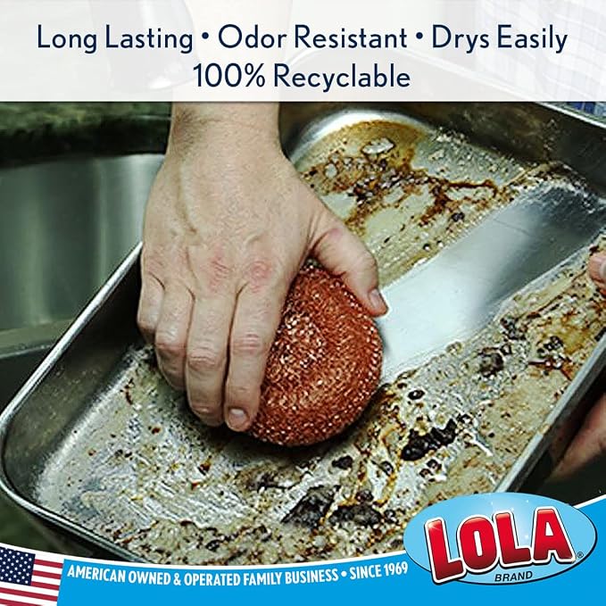 Copper Mesh Scouring Pad by LOLA, 144 Pack, 45 Grams, Copper Coated Knitted - Image 4