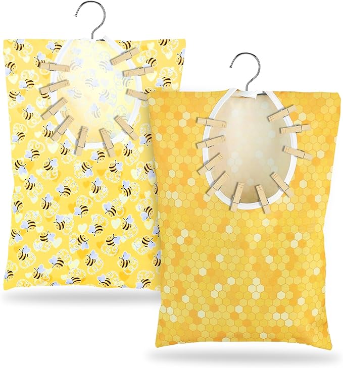 Bee Honeycomb Clothespin Holder by Unknown