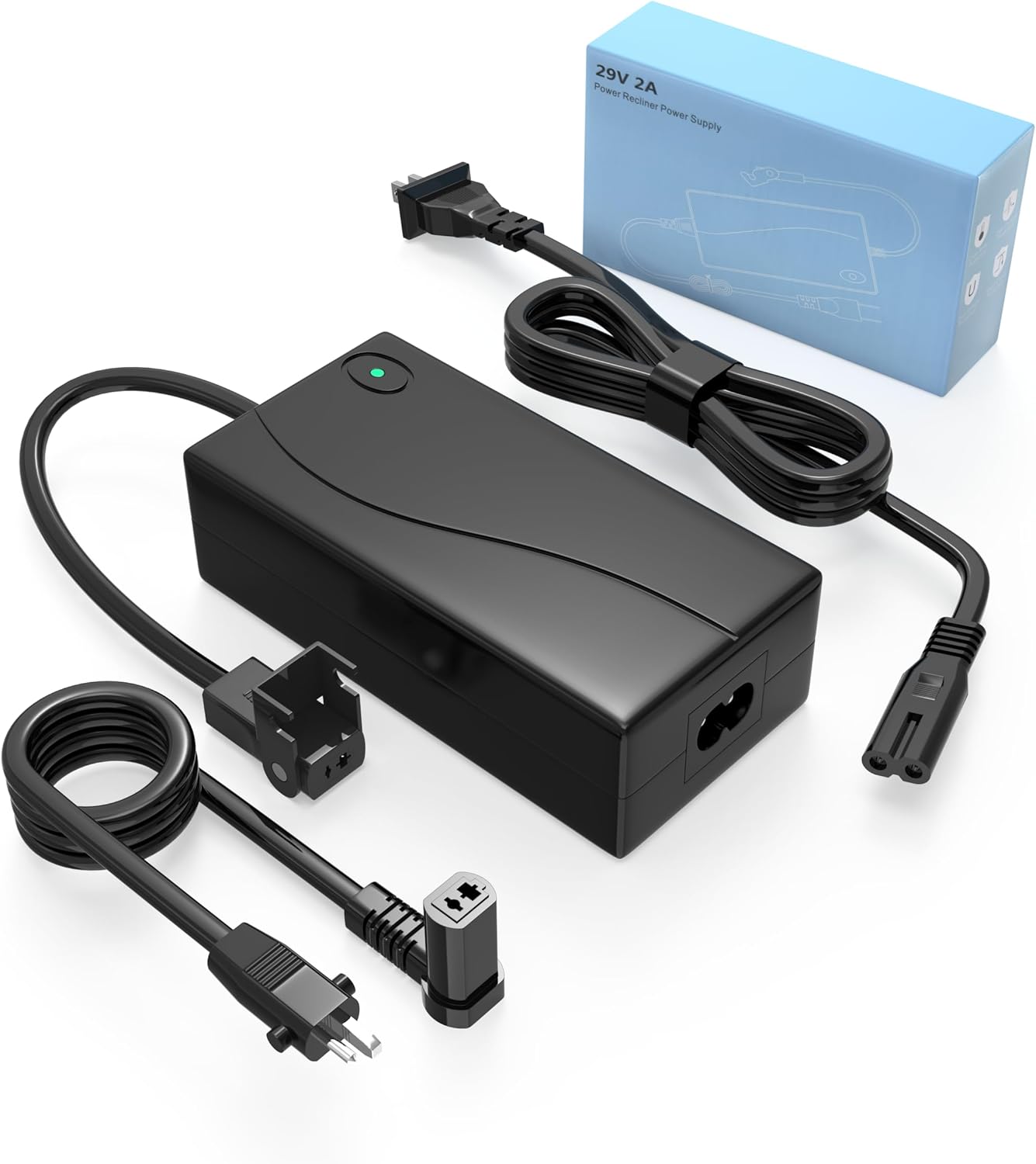 Power Recliner Power Supply, Replacement Recliner Power Cord,2-Pin AC/DC Adapter 100-240V, Quality 29V 2A Switching Transformer, Replacement Part for Recliner Couch,Electric SofaLift Chair (1, 1)