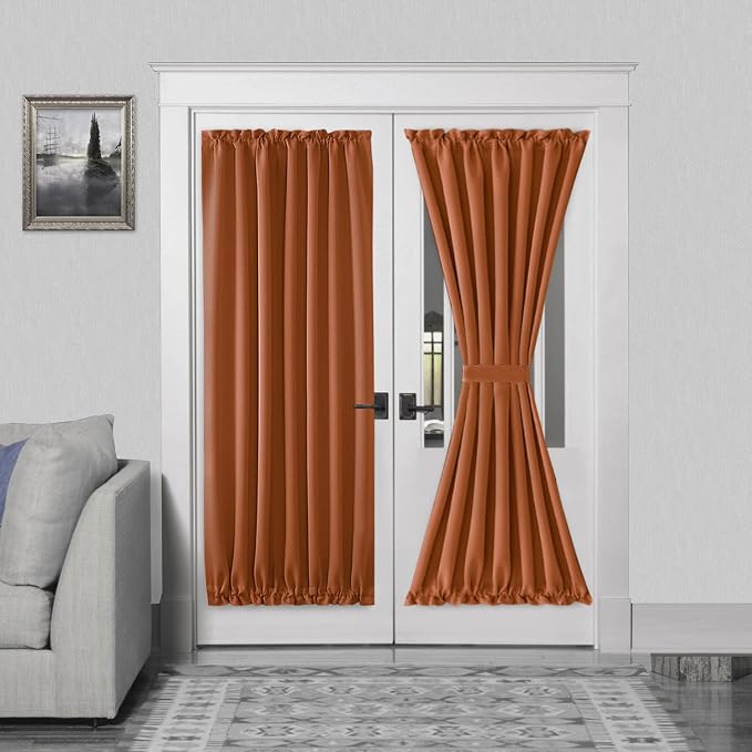 DWCN French Door Curtains – Rod Pocket Thermal Blackout Curtain by DWCN