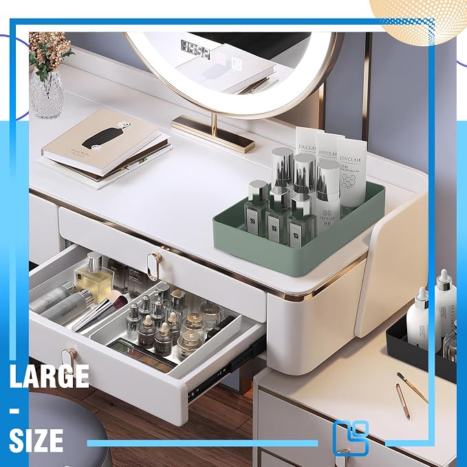 11-Piece Stackable Drawer Organizer Set, Stationery, Utensils in Bathroom - Image 8