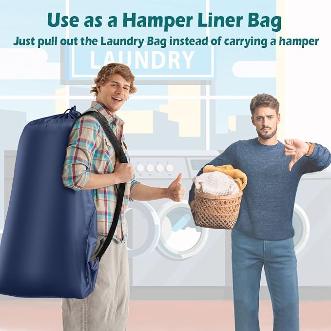 Heavy Duty Laundry Bag 2 Pack XL Nylon Laundry Bags - Image 4