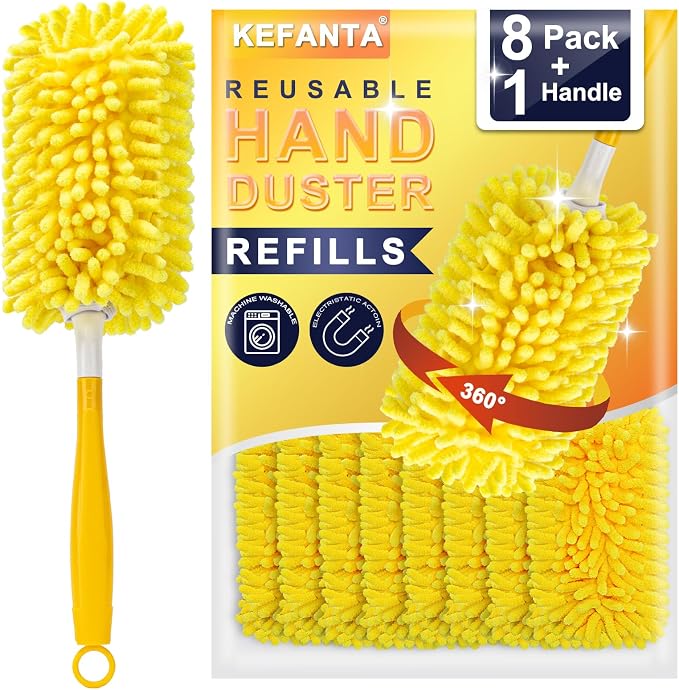 KeFanta Reusable Duster Refill for Swiffer, 360° Heavy Duty Duster Refills 8Pcs by KeFanta