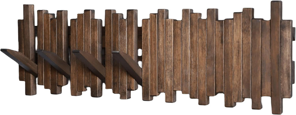 Natural Wood Wall Mounted Piano Coat Rack| Coat Rack Wall Mount| Flip Down Wa...