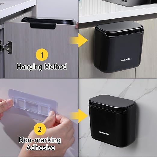 Hanging Small Trash Can with Lid Under Sink - Image 8