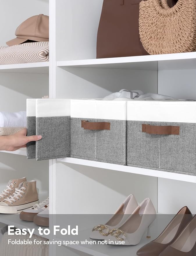 StorageWorks Storage Baskets for Shelves, Foldable Fabric Closet Storage Bins - Image 4