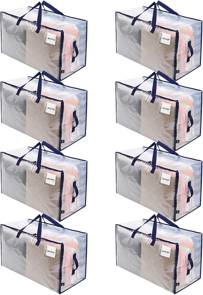 VENO 8 Pack Moving and Storage Bags, Heavy Duty, Alternative to Moving Boxes by Veno