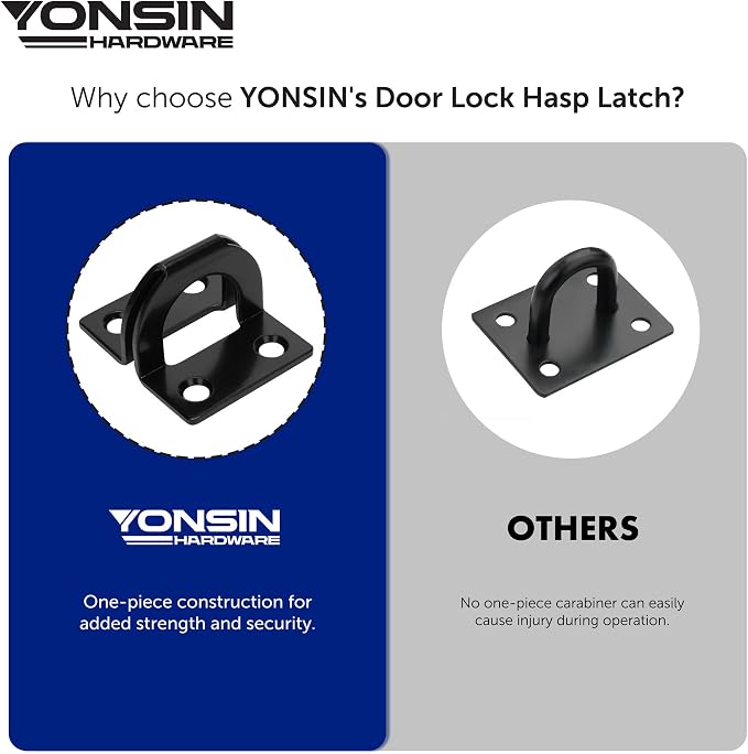 7-1/2" Door Padlock Safety Hasp Latch Heavy Duty, Door Hasp Clasp Lock Gate - Image 5