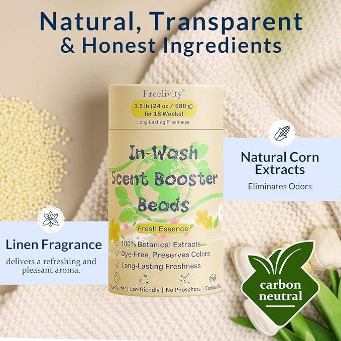 Freelivity In‑Wash Scent Booster Beads – Fresh Essence Scent, Laundry Beads - Image 3
