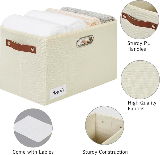 Large 3-Pack Foldable Fabric Storage Bins - Image 3