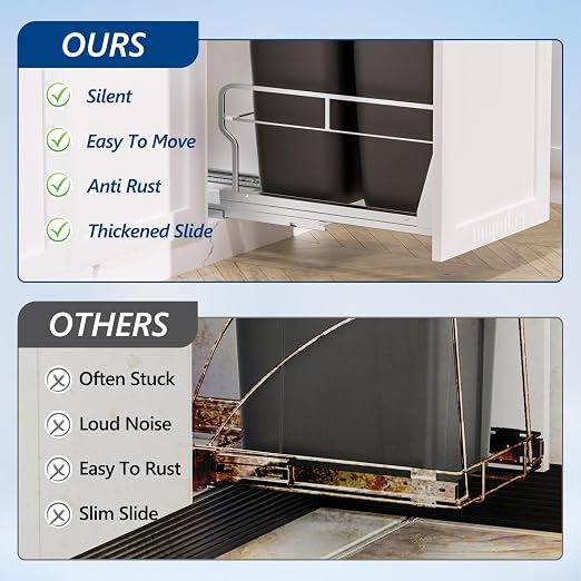 Insputer Dual Pull Out Trash Can Under Cabinet