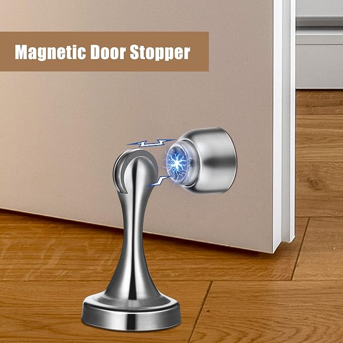 8 Pcs Magnetic Door Stoppers Stainless Steel Door Stops Magnetic Catch Holder - Image 3