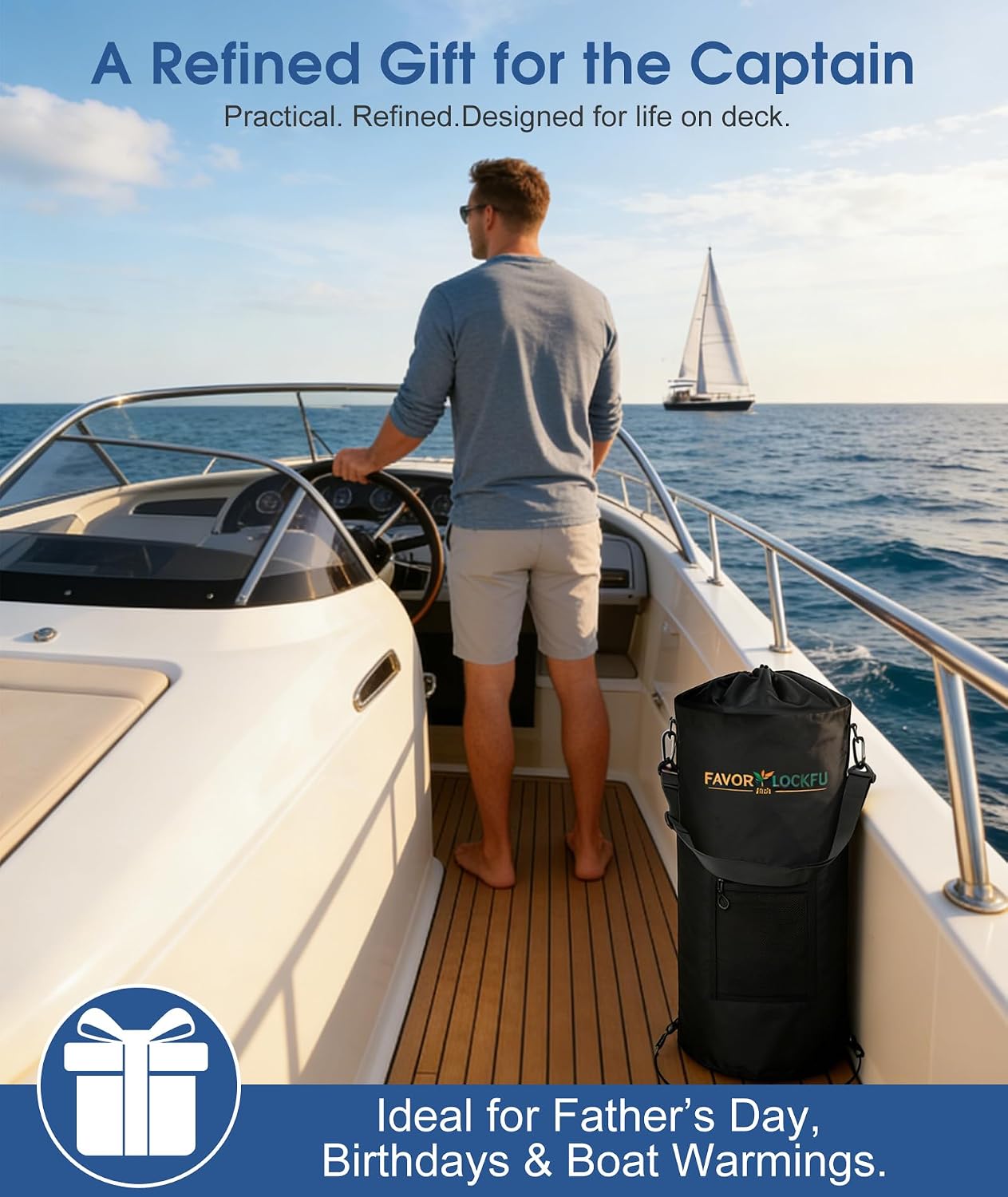 Boat Trash Can, Reusable Waterproof & Wind Resistant Hanging Garbage Container Bag for Boat, Marine, Fishing, RV & Camping Accessories (Black)