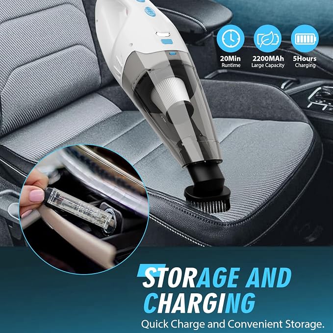 Handheld Vacuum Cordless, Car Hand Cordless Rechargeable, Powerful Suction Hand - Image 7