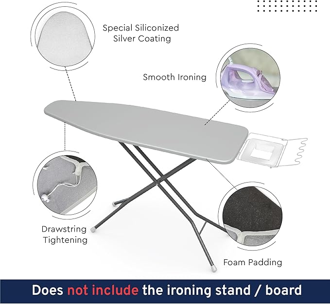 Encasa XO Ironing Board Cover and Pad 54"x15" - Image 3