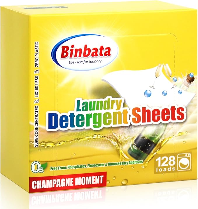 Laundry Detergent Sheets, Biodegradable Plastic Free Liquidless Laundry Sheets by Binbata