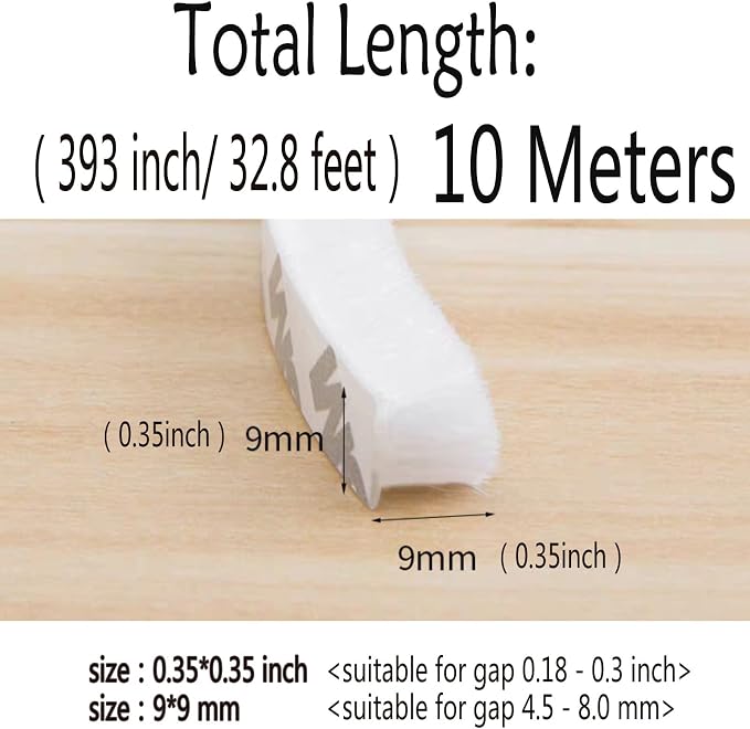 Weather Stripping Brush for Sliding Windows/Doors Frame Side, Pile Self - Image 2