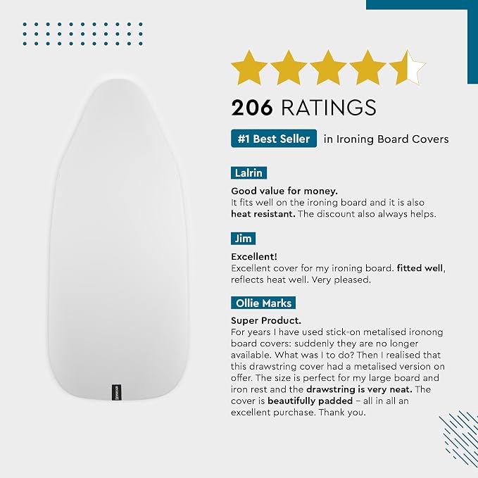 Encasa XO Ironing Board Cover and Pad 49"x18" - Image 5