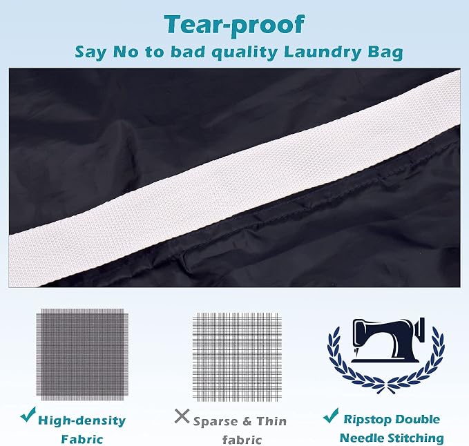 Heavy Duty Laundry Bag 2 Pack XL Nylon Laundry Bags - Image 3