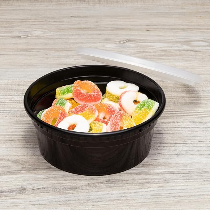 Karat [8oz - 240 ct Black PP Injection Molded Round Deli Containers - Image 3